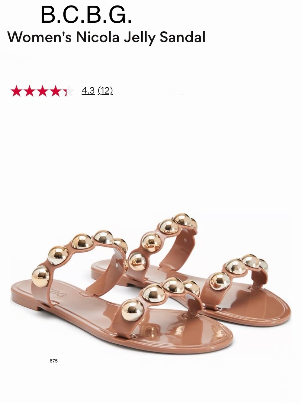 *new* B.C.B.G. Women's Nicola Jelly Sandal in Nude with Gold Accents